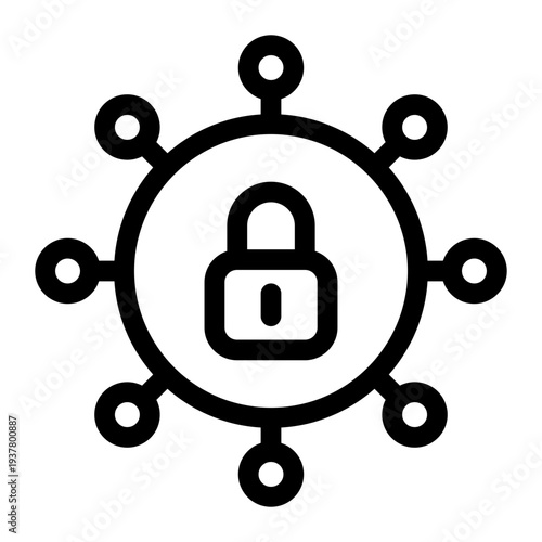 Network Security Padlock Icon - Data Encryption Symbol