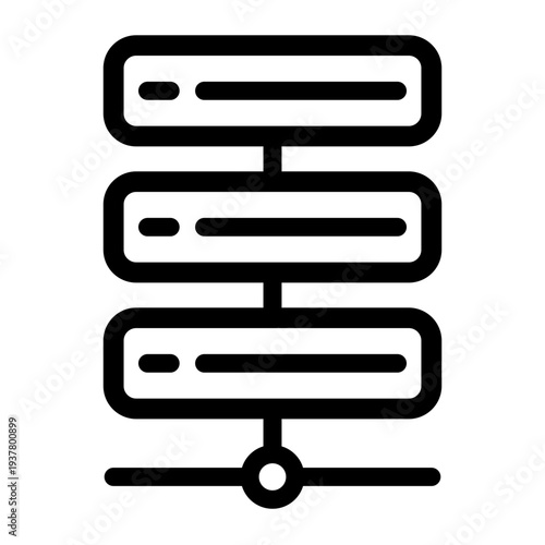 Database Server Rack Icon - IT Storage Symbol