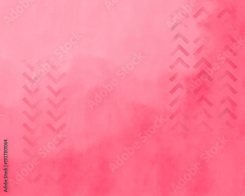 Abstract pink watercolor texture background with geometric chevron patterns