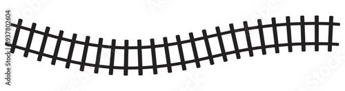 Train, rail track and railway pattern icon featuring line road isolated in circle, railroad symbol, transportation and infrastructure concept, modern flat vector