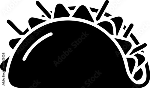 Tortilla taco icon for ethnic food design