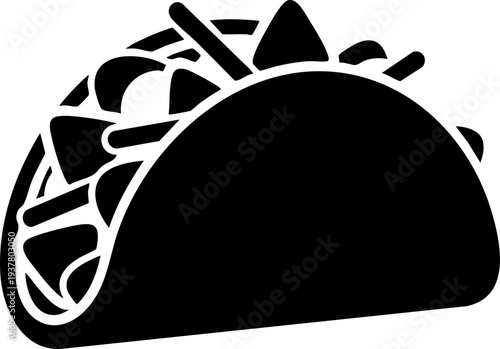 Taco icon for mexican restaurant and food menu