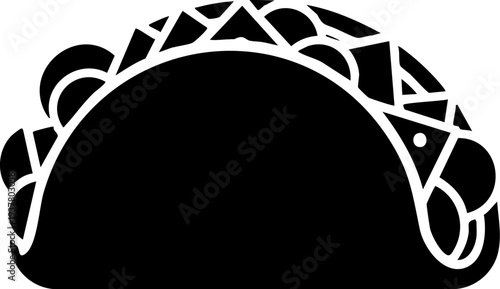 Taco wrap icon for fast food and snack