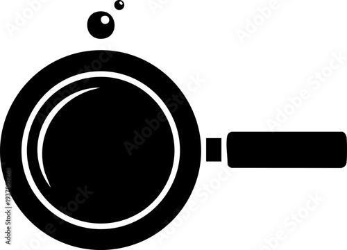 Frying pan icon for kitchen and cooking theme