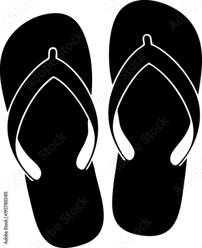 Flip flops icon for summer beach footwear