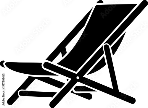 Beach chair icon for summer holiday relaxation