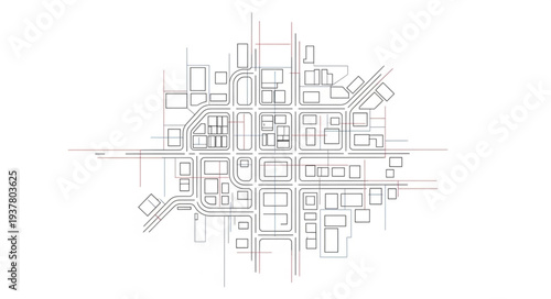 Abstract Architectural Blueprint Design Sketch.