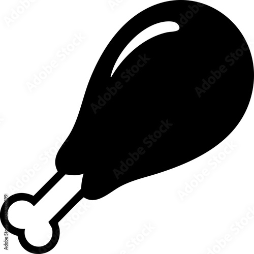 Meat on bone drumstick icon for menu design