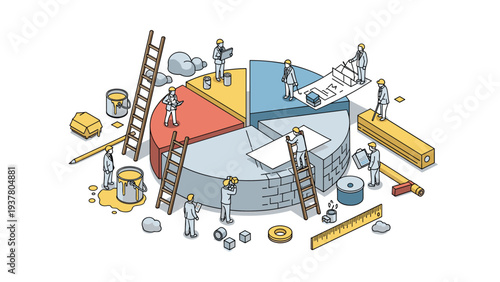 Customer support representative sitting on top of the world using a laptop surrounded by rating stars and social media feedback icons.