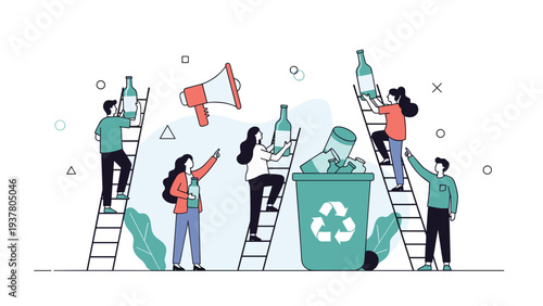 Business professionals analyzing key performance indicators using charts, gauges, and a magnifying glass for strategic evaluation.