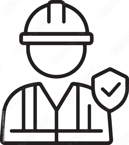 Construction Worker Safety Protection Icon