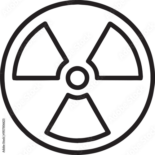 Radiation Danger Warning Sign and Radioactive Hazard Symbol Icon