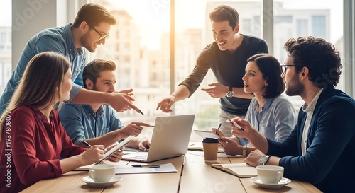 Teamwork and Collaboration in a Modern Office Environment.