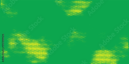 Modern green halftone dots background, yellow to lime gradient pattern, smooth color transition, Geometric vector design