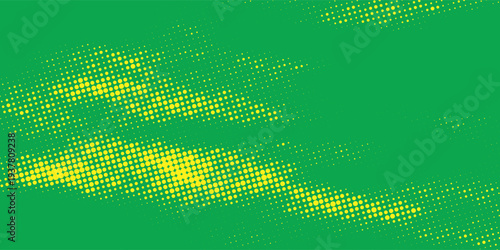 Modern green halftone dots background, yellow to lime gradient pattern, smooth color transition, Geometric vector design