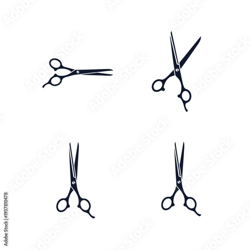 Hair Cutting Scissors Set vector illustration