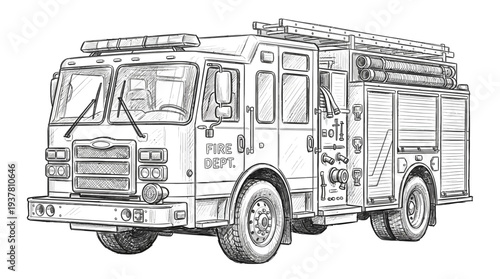 Sketch of a Fire Truck