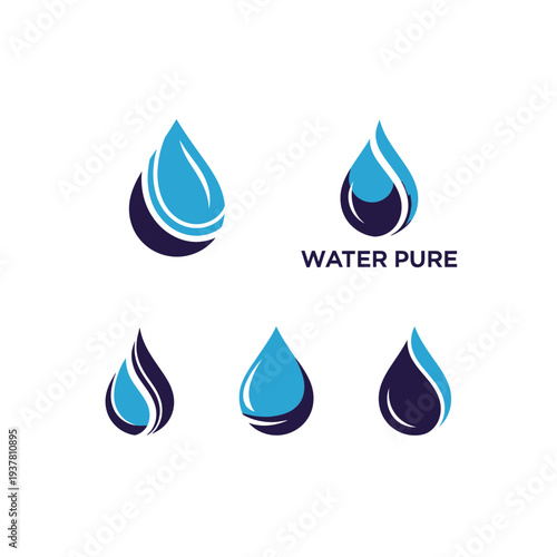 Water Drop Logo Set vector illustration