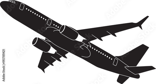 Commercial airplane in flight