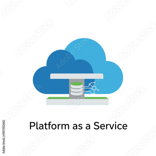 Platform as a Service (PaaS) cloud computing icon illustration