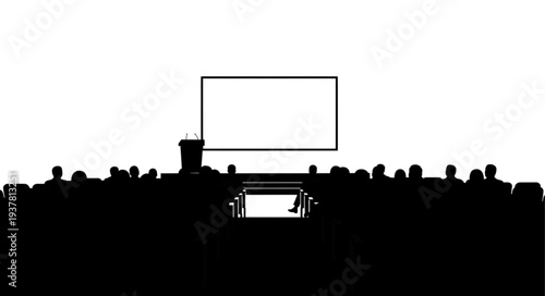 Audience Watching Presentation on Screen.