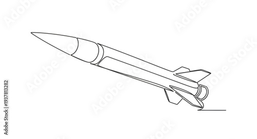 Simple Line Drawing of Missile.