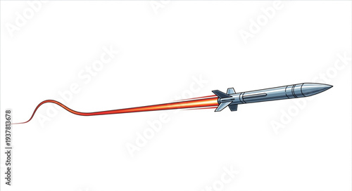 Airplane Flying with Contrails in Sky.