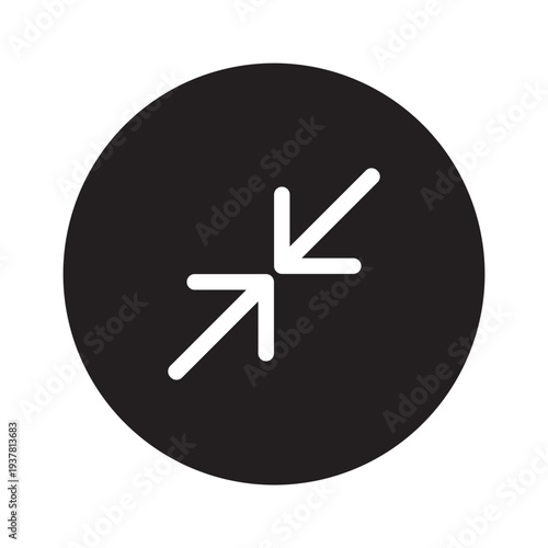 Vector of Icon Close Up Zoom UI Arrows Symbol_Circle Glyph Icon