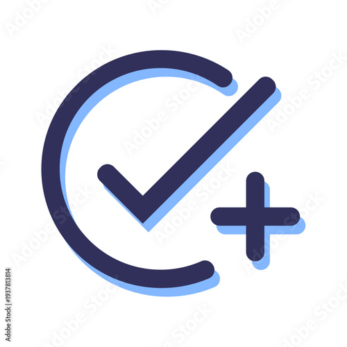 Vector Of Task Complete and Add New Icon For UI_Filled Line Icon 