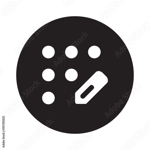 Vector App Registration Pad Icon For UI_Circle Glyph Icon