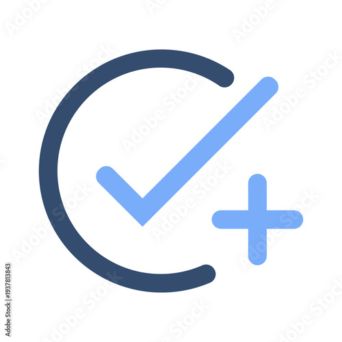 Vector Of Task Complete and Add New Icon For UI_Outline Color Icon 