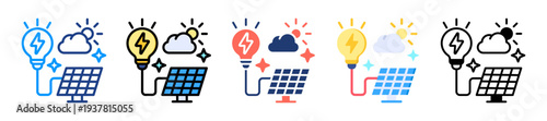 Clean Energy Icon Sheet Multiple Style Collection 
