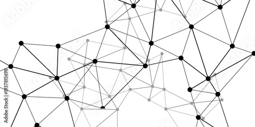 Vector intricate network of interconnected nodes and lines, a visual metaphor for the digital age, representing connections, data flow, and complex systems.
