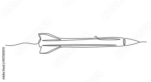 Simple Line Drawing of Missile.