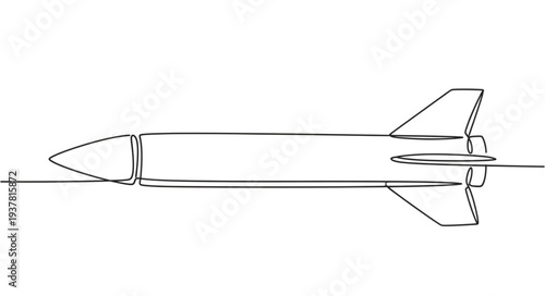 Simple Line Drawing of Missile.