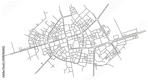 Black and White City Map.