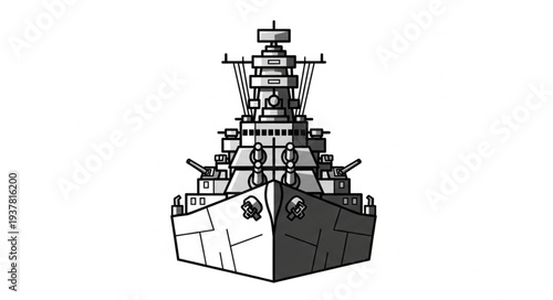 Battleship Illustration Naval Vessel Graphics.