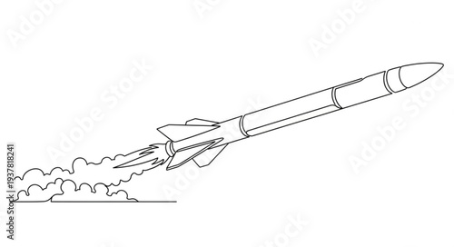 Black and White Rocket Launching.