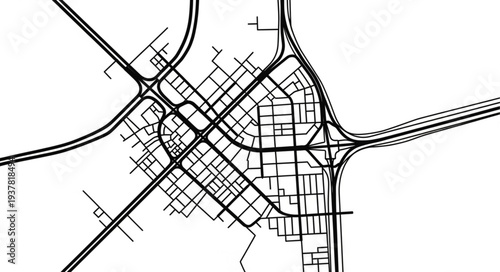 Black and White City Map.