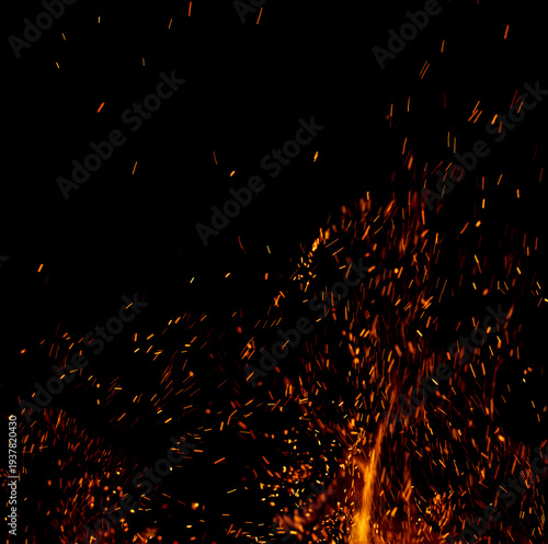 A black background with a lot of fire and smoke