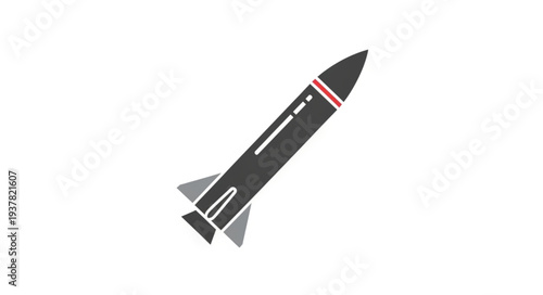 Black Missile Flying Through Space.