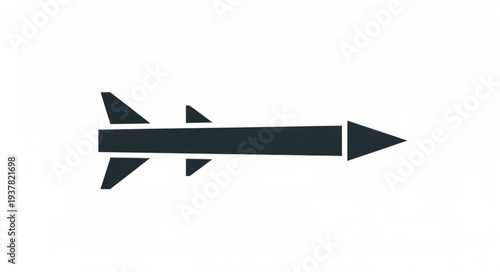 Black Rocket Icon Simple Design.