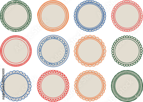 Scallop and petal circle frames set