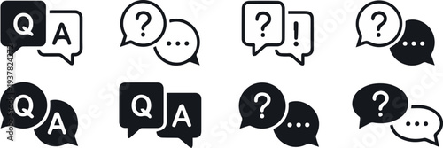 Forum Q and A speech bubbles for community support