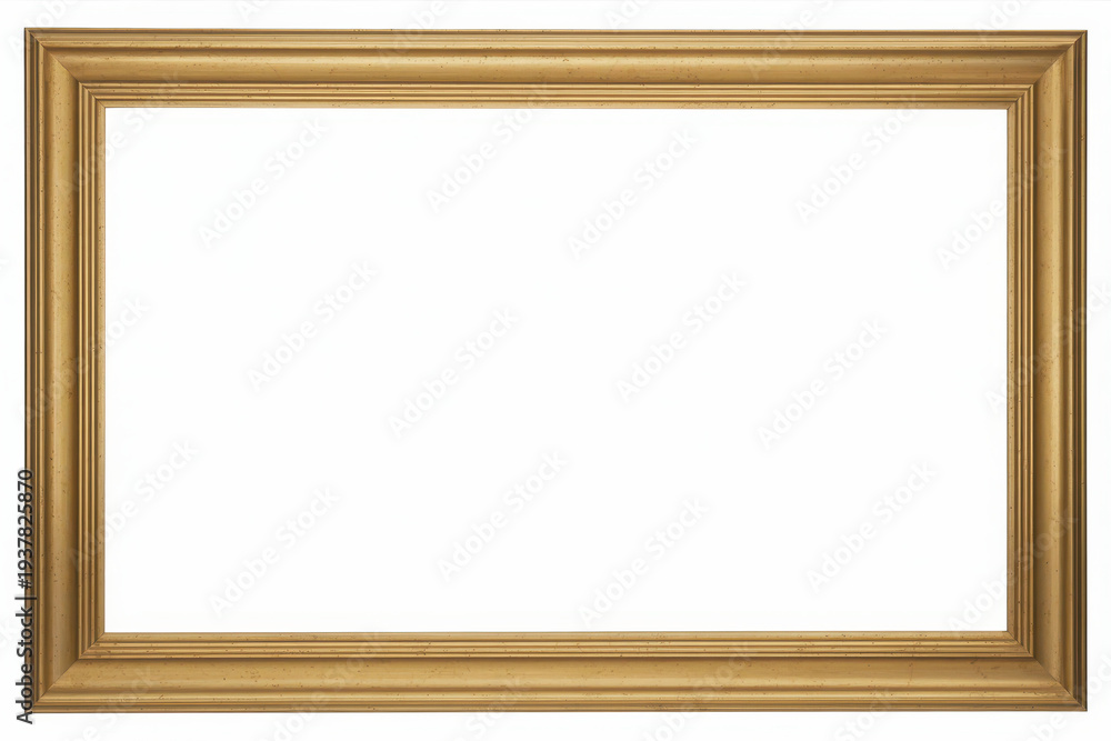 Fototapeta premium Gold rectangular frame with molding empty frame