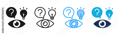 Curiosity icon set multiple style collection