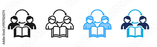 Knowledge Sharing icon set multiple style collection