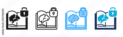 Knowledge Retention icon set multiple style collection