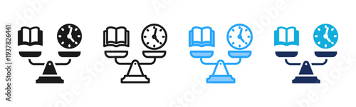 Learning Balance icon set multiple style collection