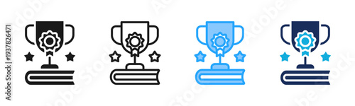 Learning Achievement icon set multiple style collection